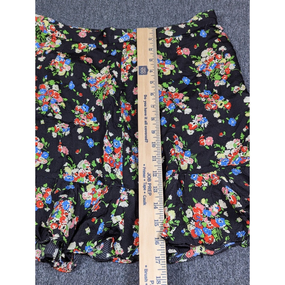 Boden R0285 Black Floral Ruffle Hem Mini Skirt Womens US 8 - Picture 5 of 7